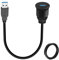 QIANRENON Adattatore per cavo corto USB 3.0 filettato a montaggio fisso USB 3.0 maschio a femmina con montaggio incorporato, massimo 5 Gbps 5 V/2 A, montato sul cruscotto di auto/caravan/barca, 30