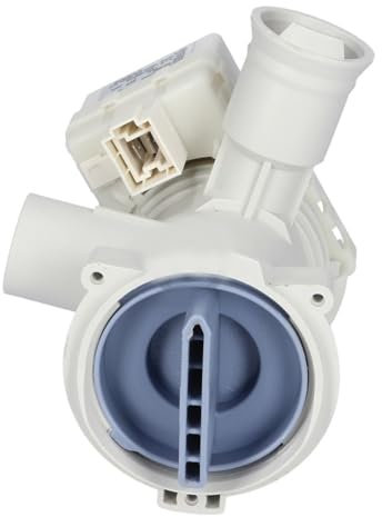 ensipart Ablaufpumpe kompatibel mit BOSCH 00146083 HANNIG Entleerungspumpe mit Pumpenstuzen und Flusensiebeinsatz für Waschmaschine