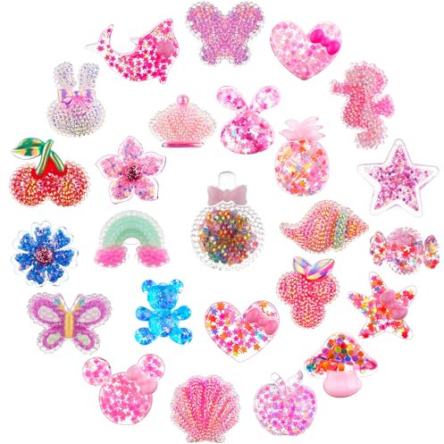 AUAUY Schuhblume 25PCS Schuh Charms, Krokodil-anhänger für Kinder, Blumen-anhänger Für Crocs, Schuhanstecker, Schuh-anhänger-zubehör für Crocs-armband, Niedliche Schuhe Dekoration für Mädchen, Jungen