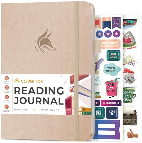 Clever Fox Reading Journal, Book Tracking Log, 14.6x21.3 Seashell | Hardcover book review notebook, Tracker for kids, teens & adults, Reading accessories & gifts for book lovers & readers