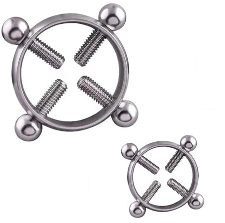 CXCUNAJG 2 Pièces de Mamẹlọn Tétọn Fake Anneau de Téton Non Piercé Acier Inoxidable Ajustable sans Piercing pour Femme-Argent