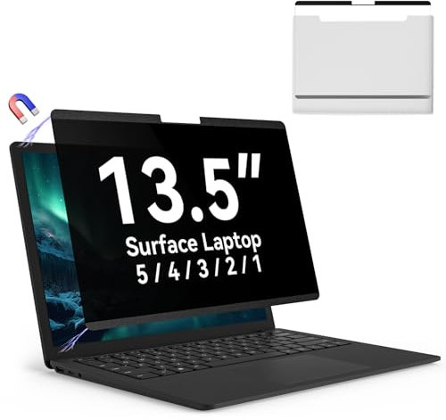 Magnetic 13.5 Inch Surface Laptop Privacy Screen for Microsoft Surface Laptop 5/4/3/2/1, Removable Film Anti-Spy Filter Black Security Protector, Anti Glare Blue Light Shield Matte Screen Guard
