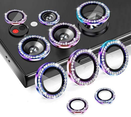 KK KENIK Camera Lens Protector for Samsung Galaxy S24 / S23 / S23 Plus, [Diamond] Tempered Glass Anti-Scratch 9H with Aluminium Alloy Edge Camera Protector for S23 / S24 / S23 Plus