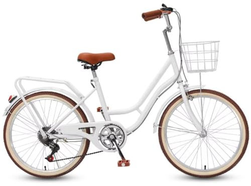 City-Pendlerfahrrad für erwachsene Männer und Frauen,6-Gang-Hybridfahrrad,komplette Cruiser-Fahrräder für unterwegs,verstellbarer Lenker und Sattel,hinterer Gepäckträger,Vorder- und Hinterradbremsen