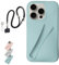 ZCMAI Lipgloss-Handyhülle mit Lanyard, Flüssigsilikon-Kameraschutz-Handyhülle (Farbe: Blau, Größe: für iPhone 15)
