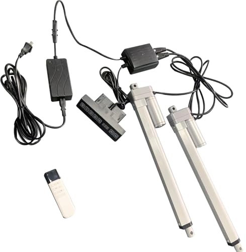 Jvnvlki 2 Stücke 500mm Hub 3000N AC90-240V 5mm/s Synchronisierend Linearantrieb IP65 Wasserdicht Linearmotor Linear Actuator mit Synchronregler, Netzteil und Montagebügeln
