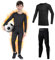 Kids Base Layer - Fleece Lined Athletic Thermal Set, Warm Football Skins Long Sleeve Top and Leggings Compression Set, Reflective Line Underwear for Biking, Ski & Running