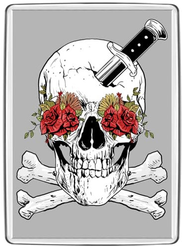 Pixly® Skull and Roses Fridge Magnet Large Jumbo Size Keepsake Novelty Refrigerator Magnets Gift