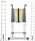 Telescopic Ladder 5.8M with Detachable Hooks Multi-Purpose Extendable and Portable Aluminium Stainless Steel Folding Ladder with EN131 and CE Standard