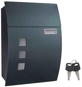 Postkasten,briefkasten mit Zeitungsfach,zeitungsrolle, Wandbriefkasten, Briefkasten Modern,Metallmaterial, Wetterfester, Sicherer Lieferkasten, Geeignet für Zuhause, Büro, Außenbereich(Bronze)