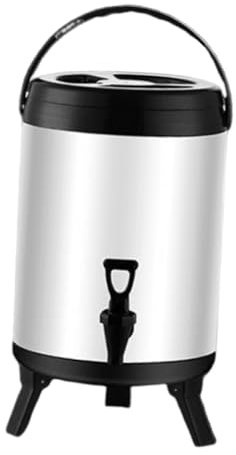 Milageto Dispenser di tè Isolato con Botte isolata in Acciaio Inossidabile Che Mantiene Caldo con Rubinetto con pentole con Rubinetto per Uso Durante Le Feste, 10 Litri