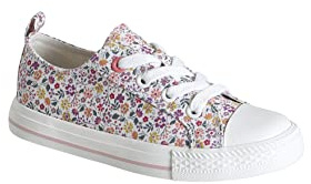 Vertbaudet Mädchen Stoff-Sneakers mit Reißverschluss rosa Bedruckt 36