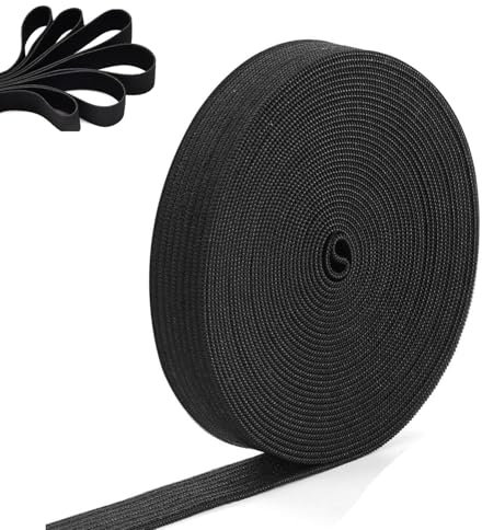 Banda elástica, 10 metros, banda de goma de 15 mm de ancho, para goma de pantalones, manualidades domésticas, color negro