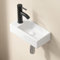 Meuble lavabo d'angle en céramique pour petite salle de bain, buanderie et buanderie