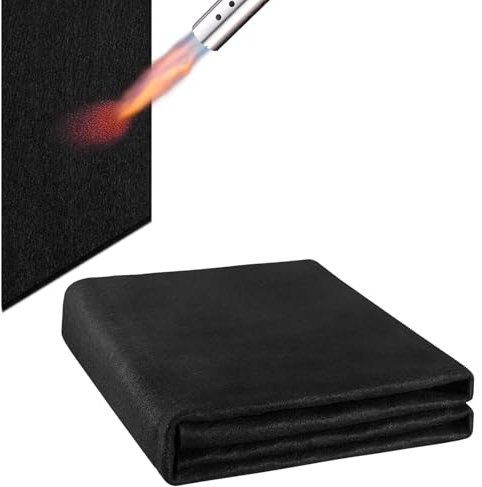 Feuerfeste Unterlage 100x100cm, Carbonfilz Hitzeschutzmatte Hitzebeständig bis 982 °C, Feuerschutzmatte, Feuerfeste Matte für Grill, Schweißen, Feuerschale, Kamin, Rasen, Camping