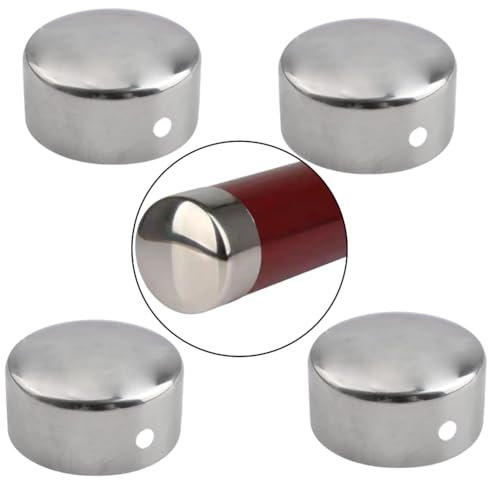 4PCS Stainless Steel Handrail End Caps Round Hand Rail End Cover for 45mm Diameter Handrail Staircase Steps