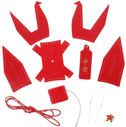 HOOTNEE Origami- Aus Leder Diy-anhänger-kit Für Lederkraniche Bastelset Für Lederkraniche Materialien Für Lederhandwerk -anhänger Für Autoinnenausstattung Diy-materialset Leder-kit