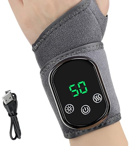 Attelle chauffante pour poignet | Chaufferettes avec 5 niveaux de chaleur, attelle chauffante pour poignet gauche et droite – pour femme, homme, coude, cheville, bras, jambe, travail, exercice, voyage