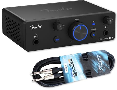 Fender Quantum LT 2 2x2 Channel USB-C Audio Interface with Keepdrum Jack Cable