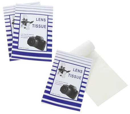 PACKOVE 200pcs Disposable Lens Cleaning Tissues for Glasses Camera Lenses and Microscopes, White Paper Wipes with Large Cleaning Area, Versatile Application for Home and Office Use