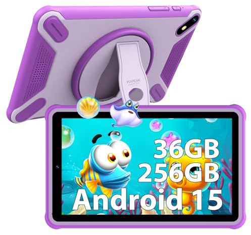 PIXGOOD 7 Tableta para niños, 36GB RAM 256GB ROM (SD Expandible), Android Kids Tablet, Control Parental, Pantalla FHD, 6580mAh, 5MP+2MP, WiFi, Bluetooth, Tableta Educativa (Pink)