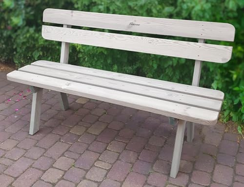 Gartenholzbank 120 cm aus Massivholz Wetterfest 2-Sitzer Robust & Pflegeleicht