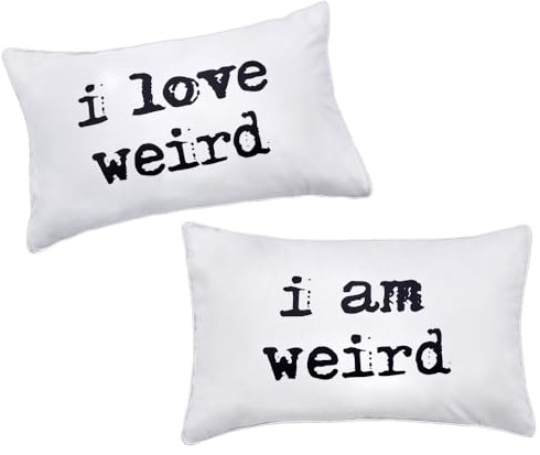 DasyFly I love weird and I am weird Couples Pillowcase,Romantic Couples Gifts Idea For Christmas Valentines Day Wedding Engagement 2 year Anniversary,Unique His and Hers Couple gifts For Him For Her