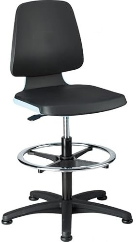 Bimos-Sitztechnik Interstuhl Büromöbel GmbH & Co Arbeitsdrehstuhl m. Gleitern/Fußring PU-Schaum Sitzschale blau Sitzhöhe 520-770mm