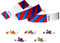 Eintrittsbänder aus Tyvek, Gestreift, Party Einlassbänder, Securebänder, Festival Armbänder, Kontrollbänder für dein Event (Blue-Red, 500 Pack)