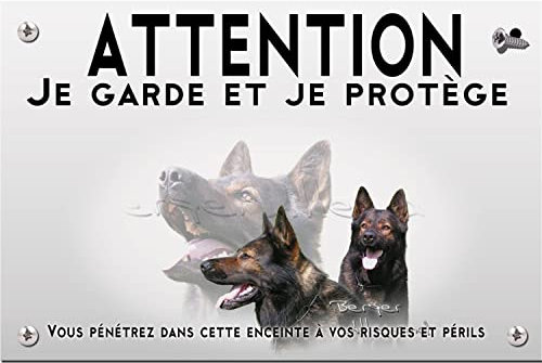 Pets-easy Panneau Attention au chien berger allemand travail