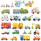 DECOWALL DS-8015 Transporte Autos Fahrzeuge Wandtattoo Wandsticker Wandaufkleber Wanddeko für Wohnzimmer Schlafzimmer Kinderzimmer (Klein)