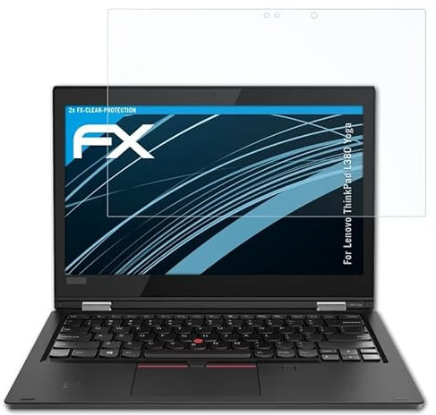 atFoliX Schutzfolie kompatibel mit Lenovo ThinkPad L380 Yoga Folie, ultraklare FX Displayschutzfolie (2X)