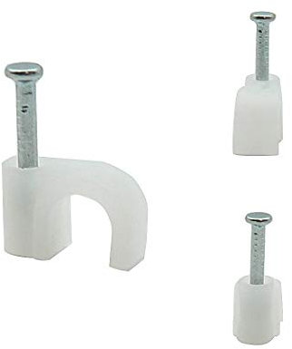200pcs Round 6mm Cable Wire Clips Cable Management Cord Tie Holder Coaxial Nail in Clamps Tacks,White