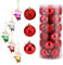 FeiliandaJJ 24PCS 6CM Weihnachtskugel Boxed Gemalt Kugel + 10PCS Schneeflocke Weihnachten Deko Anhänger Christbaumkugeln für Weihnachtsbaum Party Home Hochzeit (Rot-Weiss)