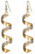 Gold Silber Für Damen Twist Spiral Ohrringe baumeln Ohrring Charm Schmuck Silber Gold schwarzer langer Ohrring (Gold)
