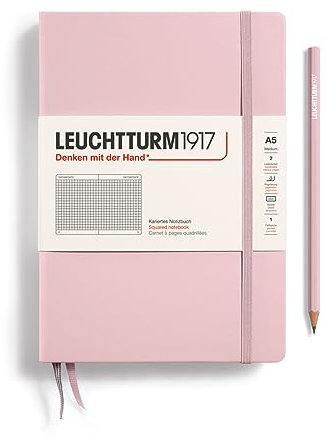 LEUCHTTURM1917 361575 Notizbuch Muted Colours (A5), Hardcover, 251 nummerierte Seiten, Puder, kariert