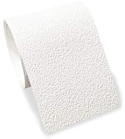 Bordüre selbstklebend, 4cm breit & 5m lang, 1 Rolle für die Wand in Wohnzimmer & Schlafzimmer (weiß mit Struktur)