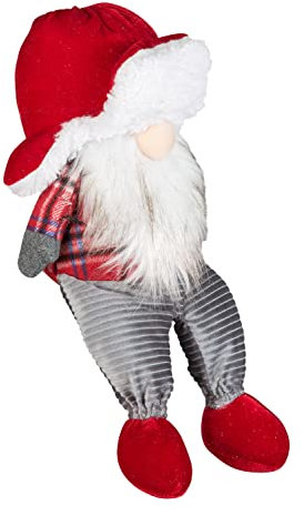 Idena 31867 - Dekoration Wichtel mit Tschapka, Größe ca. 37 cm, Kantensitzer, Weihnachtswichtel, Weihnachten, Winter, Wichtelmännchen, Weihnachtsmann