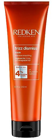 Redken Haarmaske mit Anti-Frizz-Effekt für widerspenstiges Haar, Mit Babassu-Öl und Smoothing Komplex, Frizz Dismiss Mask, 1 x 250 ml