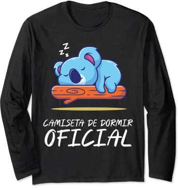 Camiseta de dormir oficial I Lindo koala durmiendo Manga Larga