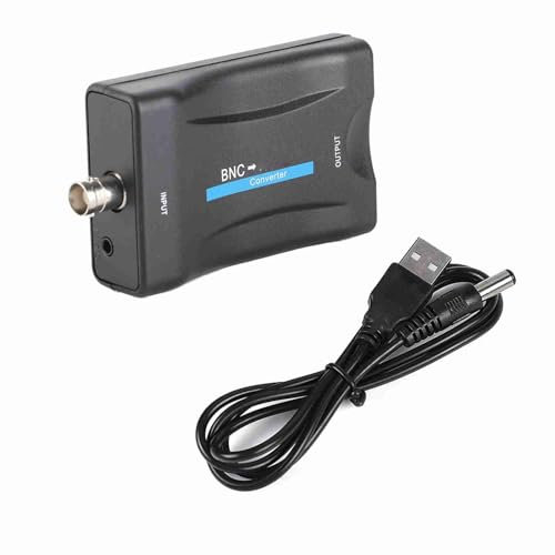 Tiiyee Convertidor Bnc A Hdmi, Convertidor De Video Pantalla De ConexióN HD 1080p 720p Adaptador De Video Utilizado para Monitor De TV HD CáMara De Seguridad CCTV VCR Vigilancia Audio EstéReo Negro