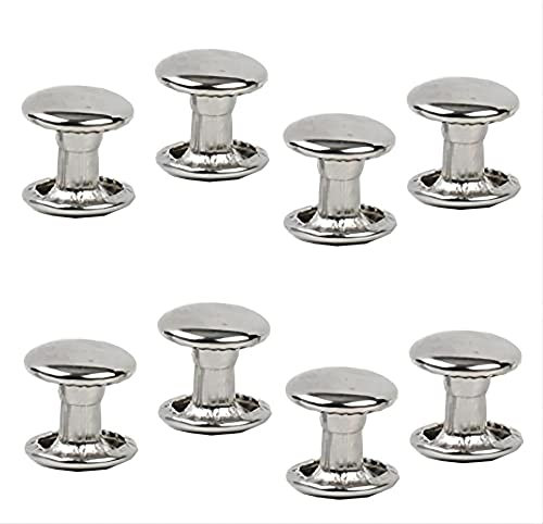 300 Sets silberne Edelstahl-Ledernieten, Doppelkappen-Nieten, röhrenförmige Metallnieten, Reparaturen, Dekoration, Bastelzubehör für Leder, Handwerk, Kleidung, Schuhe, Taschen, Gürtel (6 mm, Silber)