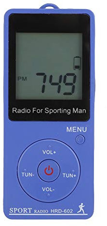 Radio de Bolsillo Portátil con Pilas Am FM, Pantalla Digital de Ajuste de Frecuencia Portátil Compacta con Función de Podómetro Mini Radio Deportiva