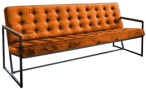 KAWOLA Esszimmergruppe Sitzgruppe Küchensitzgruppe Bank Arly Essbank mit Rückenlehne Sitzbank mit Lehne Sitzbank Küche Bank Esszimmer Bezug Velvet Samt gepolstert Cognac