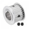 sourcing map 3M28 Zähne Zahnriemenscheibe Zahnriemenantrieb Zahnrad mit M4 Schraube 12mm Bohrung für Gürtel 3D Drucker CNC