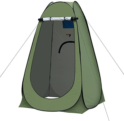 TUKAILAI Camping Toilettenzelt Duschzelt Pop Up Umkleidezelt Privatsphäre Toilette Umkleidekabine Lagerzelt Mobile Outdoor WC Zelt für Camping & Beach, mit Tragetasche 120 x 120 x 190 cm Grun