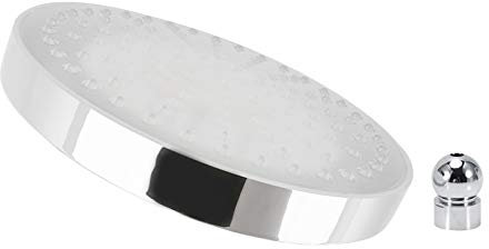 Miskall LED Light Shower Head, 8inch Round Rain Bathroom RGB LED Three-color Lamp Shower Head Top Spray