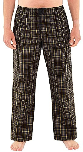 Just Essentials Mens Check Pyjama Trousers Lounge Pants Sets Separates UK Seller - Black Trousers - X-Large