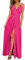 Newshows Sommerkleid Damen Lang Maxikleid Sommer V Ausschnitt Kleid Schlitz Freizeitkleid Elegant für Hochzeitsgast (Rosa, Klein)