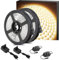 VANLUDA 5M*2 Ruban LED Blanc Chaud Dimmable 300LEDs SMD2835, Bande LED Autocollant Réglable via Variateur pour Miroir Dressing, Meuble, Escalier, Chambre, Cuisine